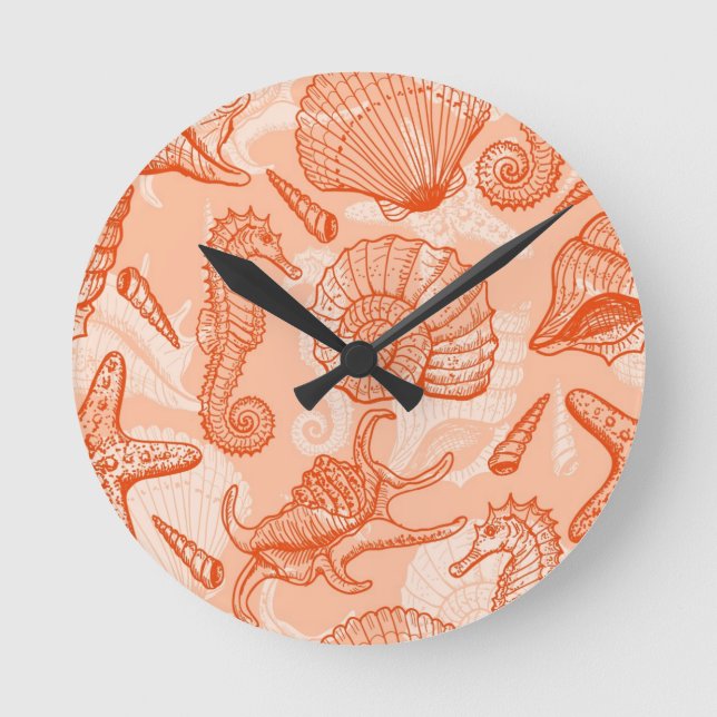 Seehandgezeichnet Runde Wanduhr (Vorderseite)
