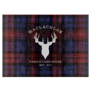 Seehaus Karo-Tartan Clan MacLachlan Familie Schneidebrett