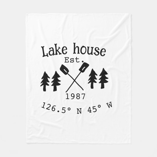 Seehaus wird gemietet. Datum Jahr benutzerdefinier Fleecedecke (Vorderseite)