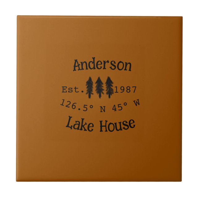 Seehaus wird gemietet. Datum Jahr benutzerdefinier Fliese (Vorderseite)