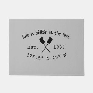 Seehaus wird gemietet. Datum Jahr benutzerdefinier Fußmatte