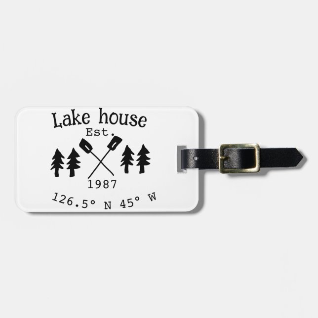 Seehaus wird gemietet. Datum Jahr benutzerdefinier Gepäckanhänger (Vorderseite horizontal)