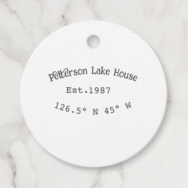 Seehaus wird gemietet. Datum Jahr benutzerdefinier Geschenkanhänger (Vorderseite)