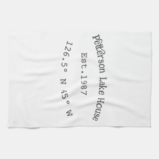 Seehaus wird gemietet. Datum Jahr benutzerdefinier Geschirrtuch