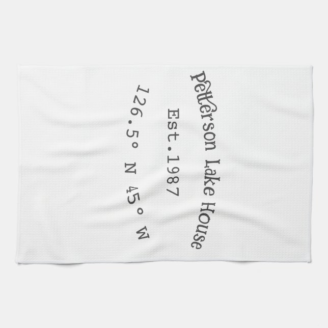 Seehaus wird gemietet. Datum Jahr benutzerdefinier Geschirrtuch (Horizontal)