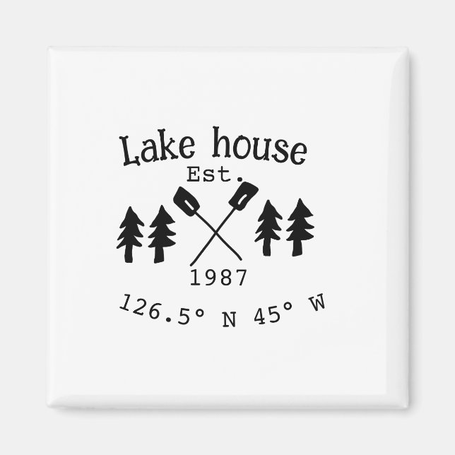 Seehaus wird gemietet. Datum Jahr benutzerdefinier Magnet (Vorne)