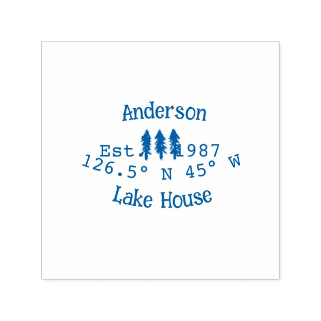 Seehaus wird gemietet. Datum Jahr benutzerdefinier Permastempel (Design)