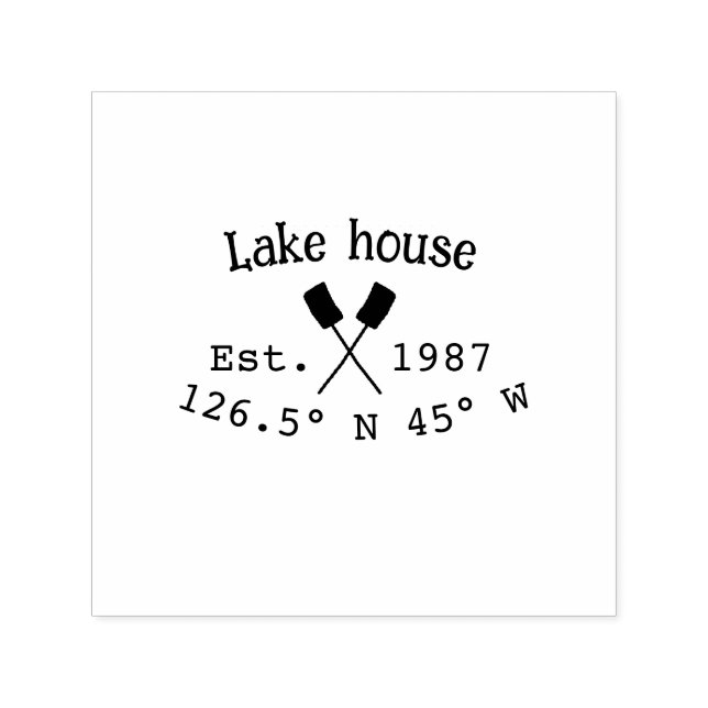 Seehaus wird gemietet. Datum Jahr benutzerdefinier Permastempel (Design)