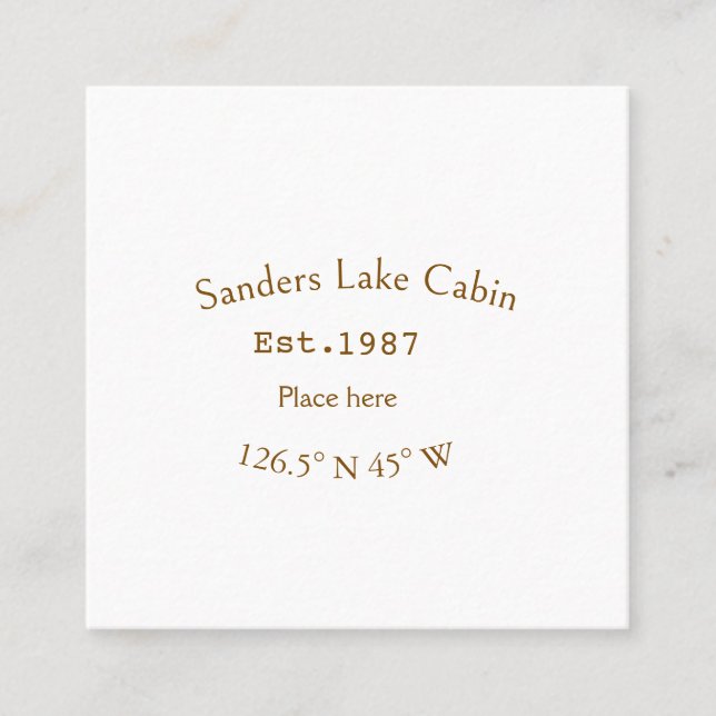 Seehaus wird gemietet. Datum Jahr benutzerdefinier Quadratische Visitenkarte (Vorderseite)