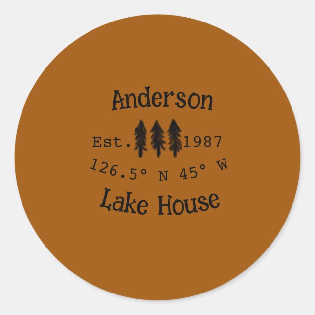 Seehaus wird gemietet. Datum Jahr benutzerdefinier Runder Aufkleber (Vorderseite)