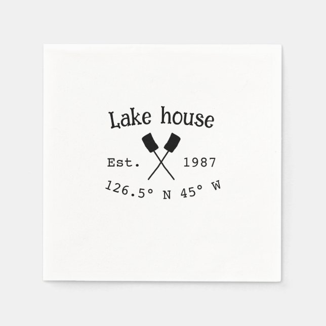 Seehaus wird gemietet. Datum Jahr benutzerdefinier Serviette (Vorderseite)