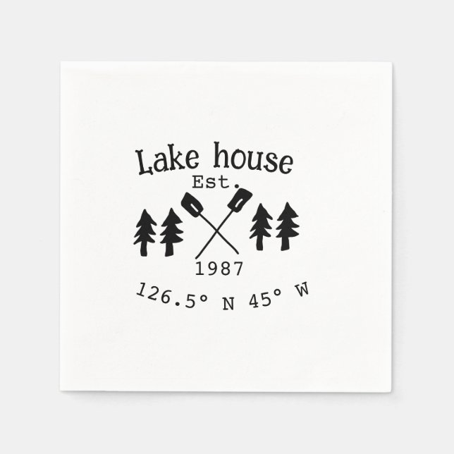 Seehaus wird gemietet. Datum Jahr benutzerdefinier Serviette (Vorderseite)