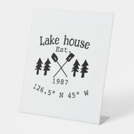 Seehaus wird gemietet. Datum Jahr benutzerdefinier Sockelschild