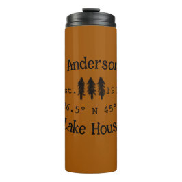 Seehaus wird gemietet. Datum Jahr benutzerdefinier Thermosbecher