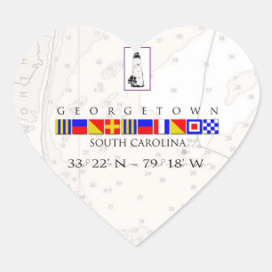 Seeherz-Aufkleber georgetowns South Carolina Herz-Aufkleber