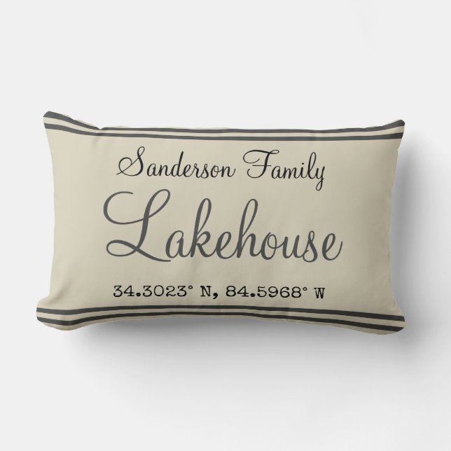 Seehouse Familienname Lumbar Pillow Lendenkissen (Vorderseite)
