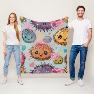 Seeigel-Herz-Druck Fleecedecke