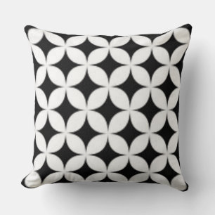 Seeing Stars floral Black & White Trendy Print Kissen