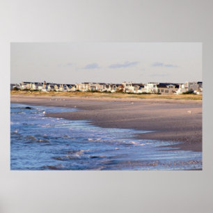 Seeinsel-Stadt-Strand Poster