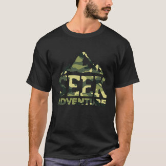 Seek Adventure Mountain and Lake Camo Forest explo T-Shirt