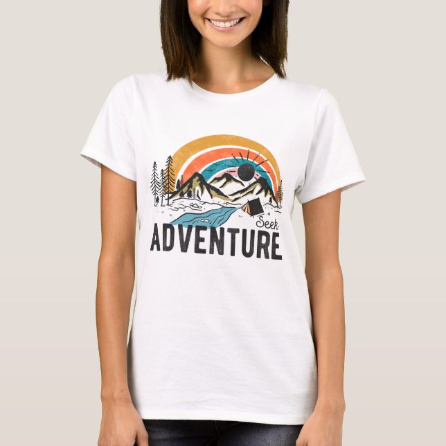 Seek Adventure Mountain Camping T-Shirt (Vorderseite)