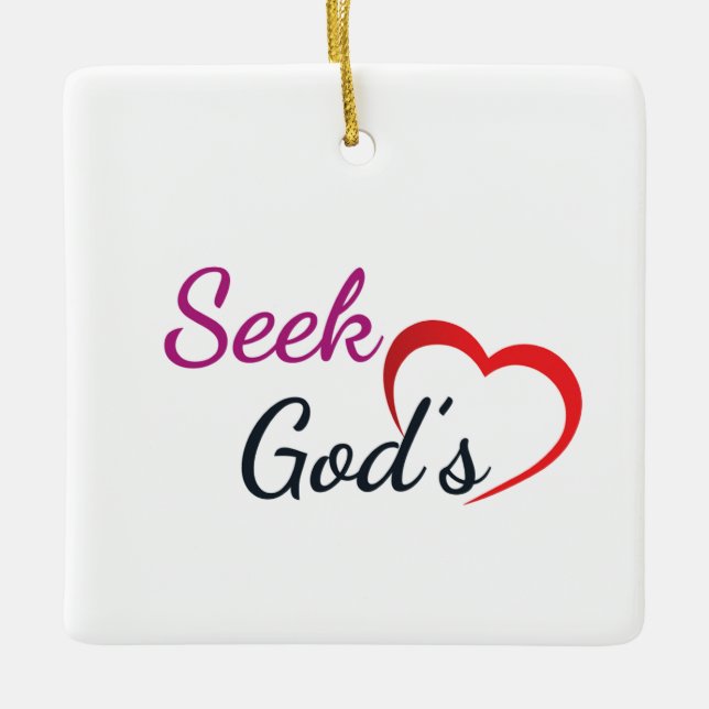 Seek God’s Heart - Square  Keramikornament (Vorderseite)