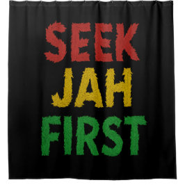 Seek Jah First Rastafarian Reggae Rasta Colors Duschvorhang