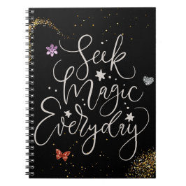 Seek Magic Every Day- Glitter Glam Notebook Notizblock