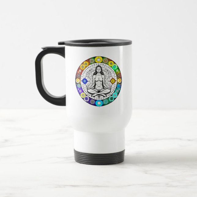 Seek Serenity Meditation Yoga Spiritual Reisebecher (Links)