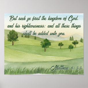 Seek Ye First The Kingdom Winter Tree Landschaft Poster