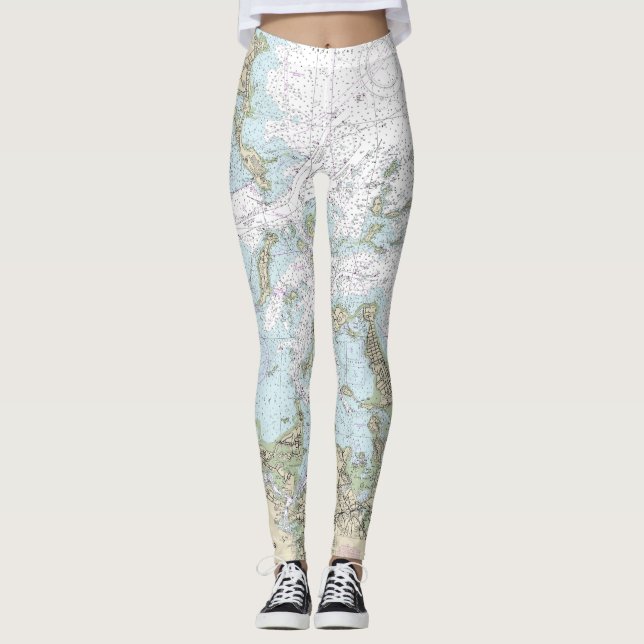 Seekarte 13270 im Hafen von Boston Leggings (Vorderseite)