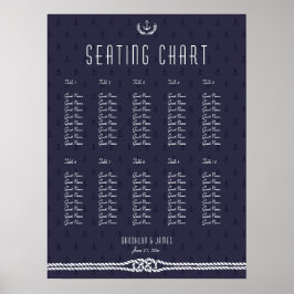 Seekarte 18x24 Blue Anchors Poster