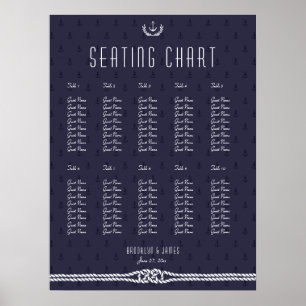Seekarte 18x24 Blue Anchors Poster