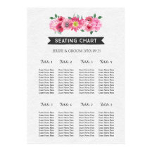 Seekarte 8 Tische Halbpension Rosa Wasserfarbe