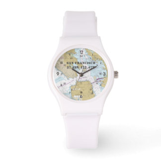 Seekarte der San Francisco Bay Armbanduhr
