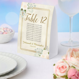 Seekarte der weißen Rosen für die Hochzeit der Tis Tischaufsteller