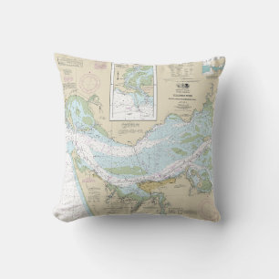 Seekarte des Columbia River 18521 Kissen