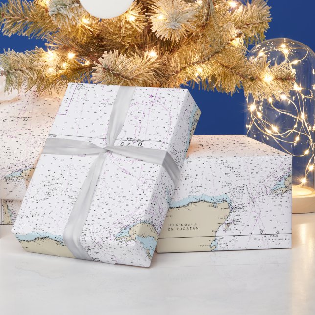 Seekarte des Seemanns Nautical Florida Gulf of Mex Geschenkpapier (Feiertage)