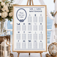 Seekarte für die Hochzeit von Nautic Rope 18 Tabel