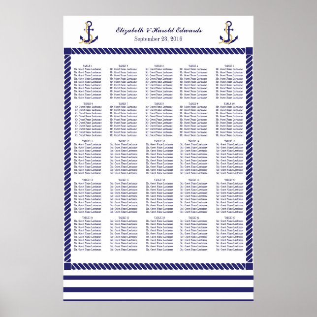 Seekarte für elegante Seekarten der Seestreitkräft Poster (Vorne)