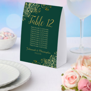 Seekarte für Emerald & Gold-Hochzeiten auf der Tis Tischaufsteller