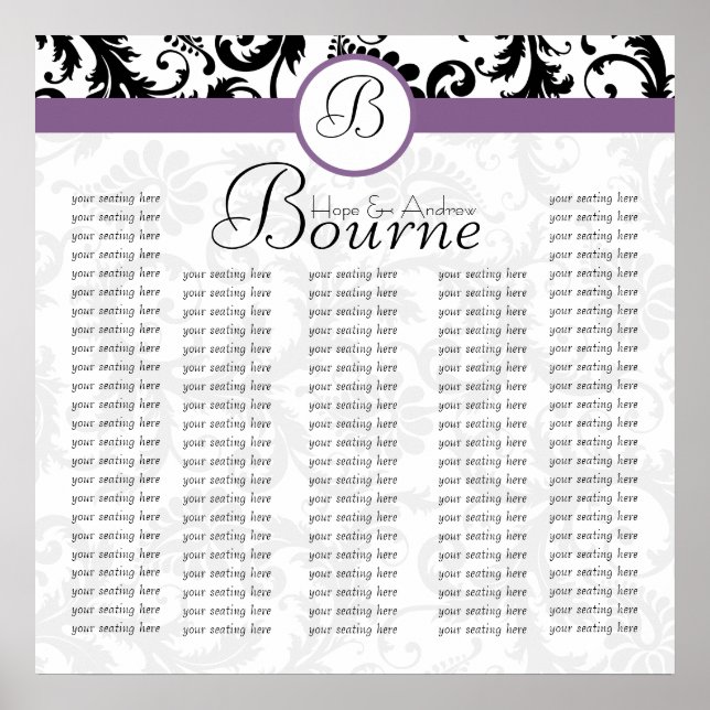 Seekarte für Empfang mit Braut- und Bodenmatte Poster (Vorne)