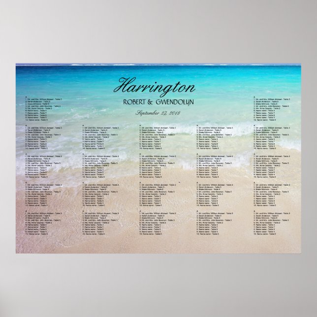 Seekarte für Hochzeiten am Empfang Poster (Vorne)