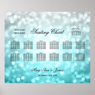 Seekarte für Hochzeiten Strand Ombre Glitzer Light Poster