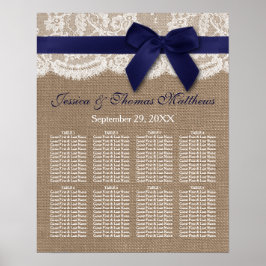 Seekarte für Hochzeitsfahrten auf Burlap- und Lace Poster