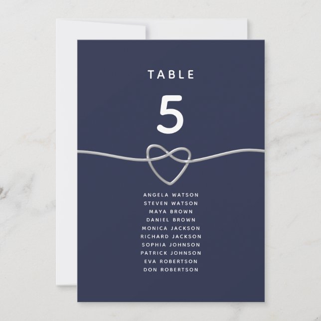 Seekarte für Hochzeitssitze des blauen Herzens (Vorderseite)