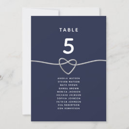 Seekarte für Hochzeitssitze des blauen Herzens