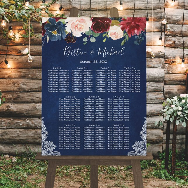 Seekarte für Hochzeitssitze in blau-blau-blau-blau Poster (Von Creator hochgeladen)