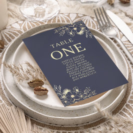 Seekarte für Hochzeitssitze in Navy Blue Floral