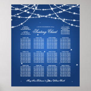 Seekarte für Hochzeitsstiche blau Poster